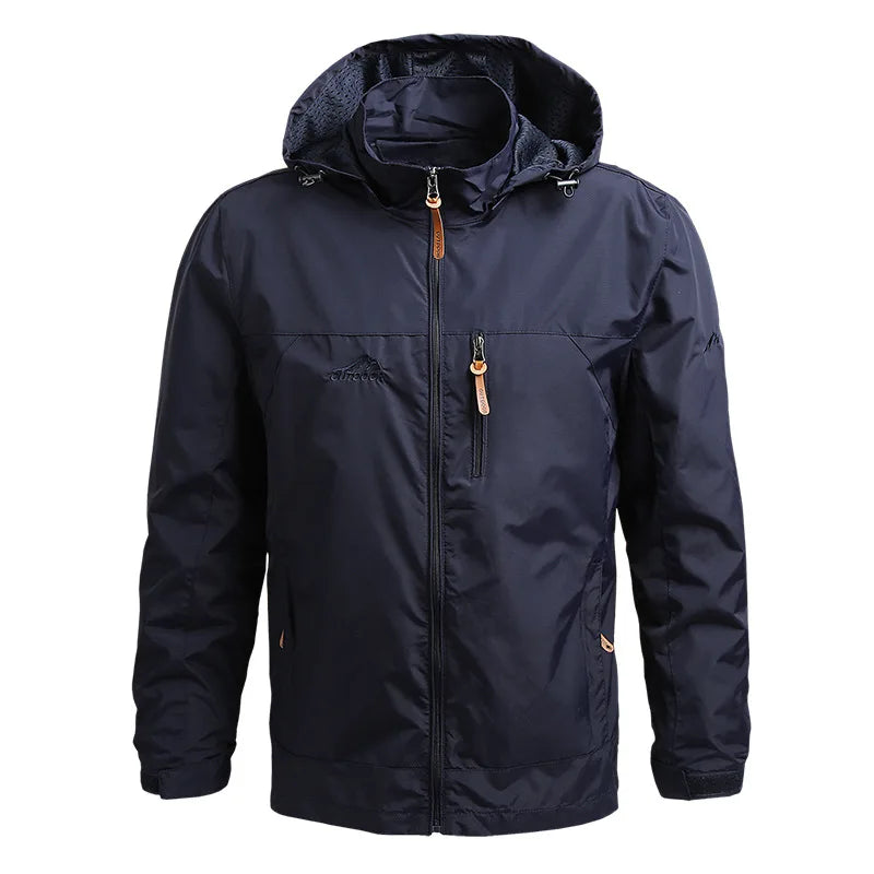 Men's Waterproof Tactical Hooded Windbreaker Coat for Winter