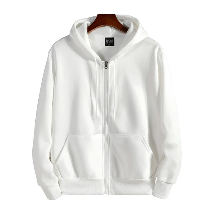 Men's Casual Long Sleeve Zipper Hoodie for Autumn Winter Wear