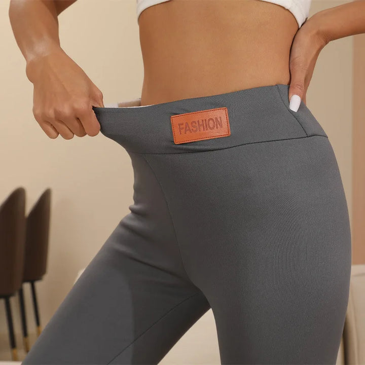 Women's High Waist Thermal Fleece Leggings for Winter Casual Wear