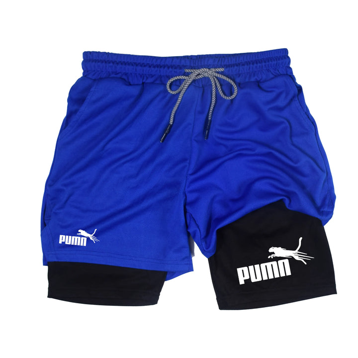 Men's Summer Breathable Two in One Compression Shorts Quick Drying M-3XL