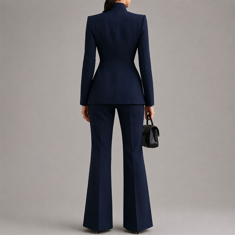 Women's Tailored High-Neck Pant Suit Set