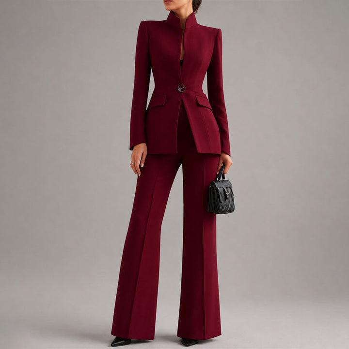 Women's Tailored High-Neck Pant Suit Set