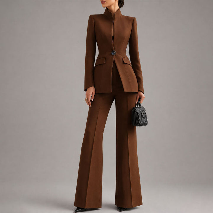Women's Tailored High-Neck Pant Suit Set