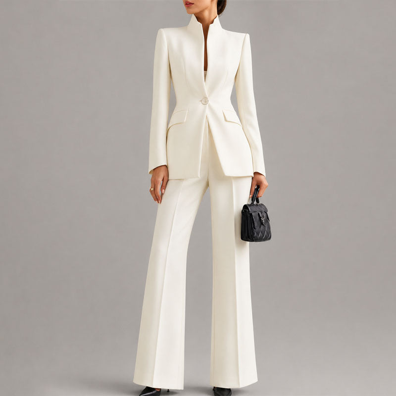 Women's Tailored High-Neck Pant Suit Set
