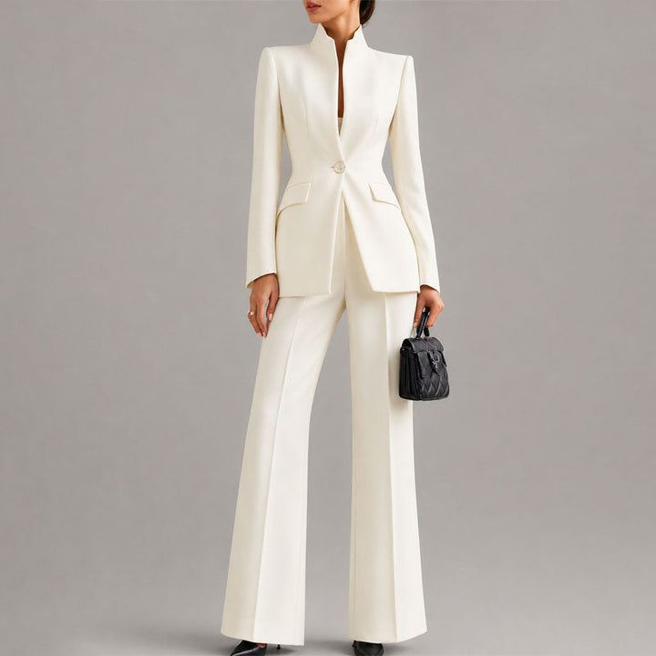Women's Tailored High-Neck Pant Suit Set