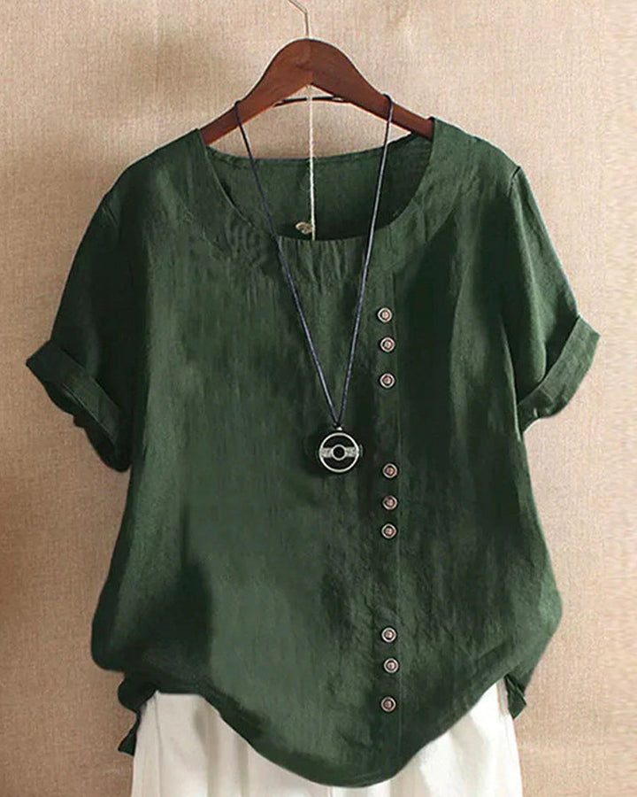 Mindy | Women's Short-Sleeved Button-Front Blouse