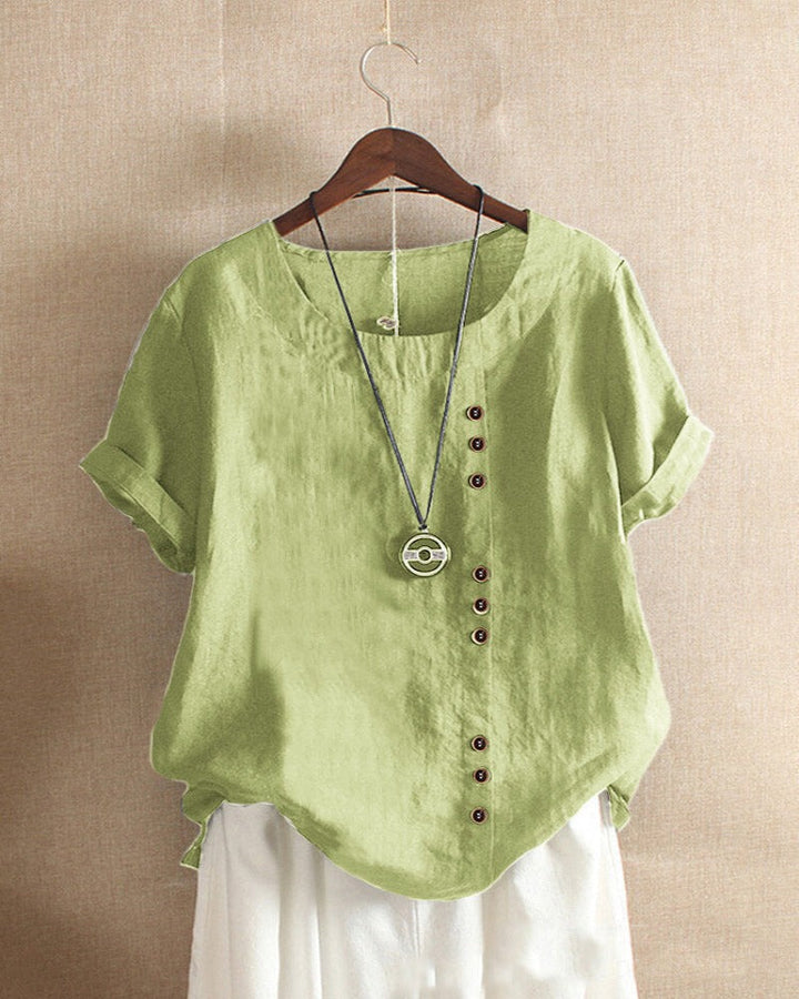 Mindy | Women's Short-Sleeved Button-Front Blouse