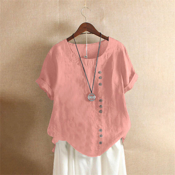 Mindy | Women's Short-Sleeved Button-Front Blouse