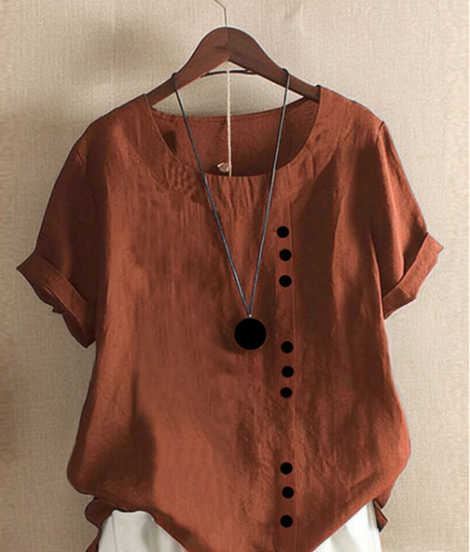Mindy | Women's Short-Sleeved Button-Front Blouse