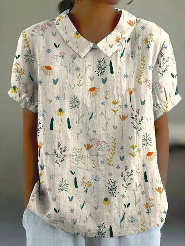 Mable | Women's Short-Sleeve Wildflower Print Blouse