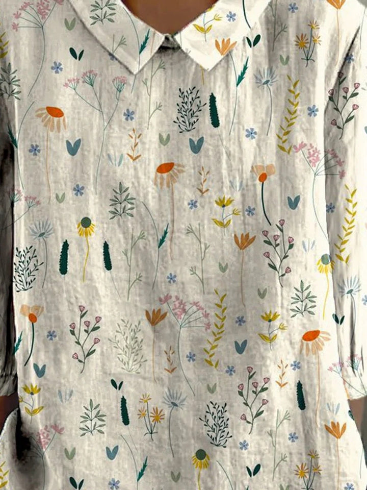 Mable | Women's Short-Sleeve Wildflower Print Blouse