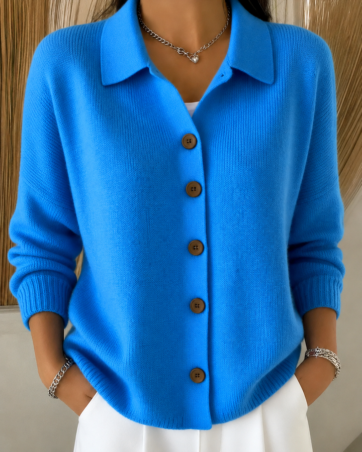Women's Elegant Button Collar Knit Cardigan