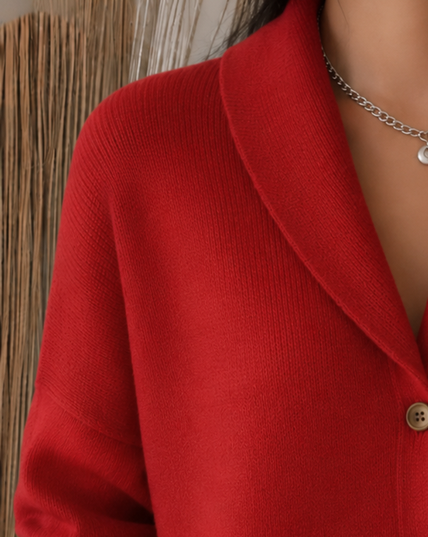 Women's Elegant Button Collar Knit Cardigan