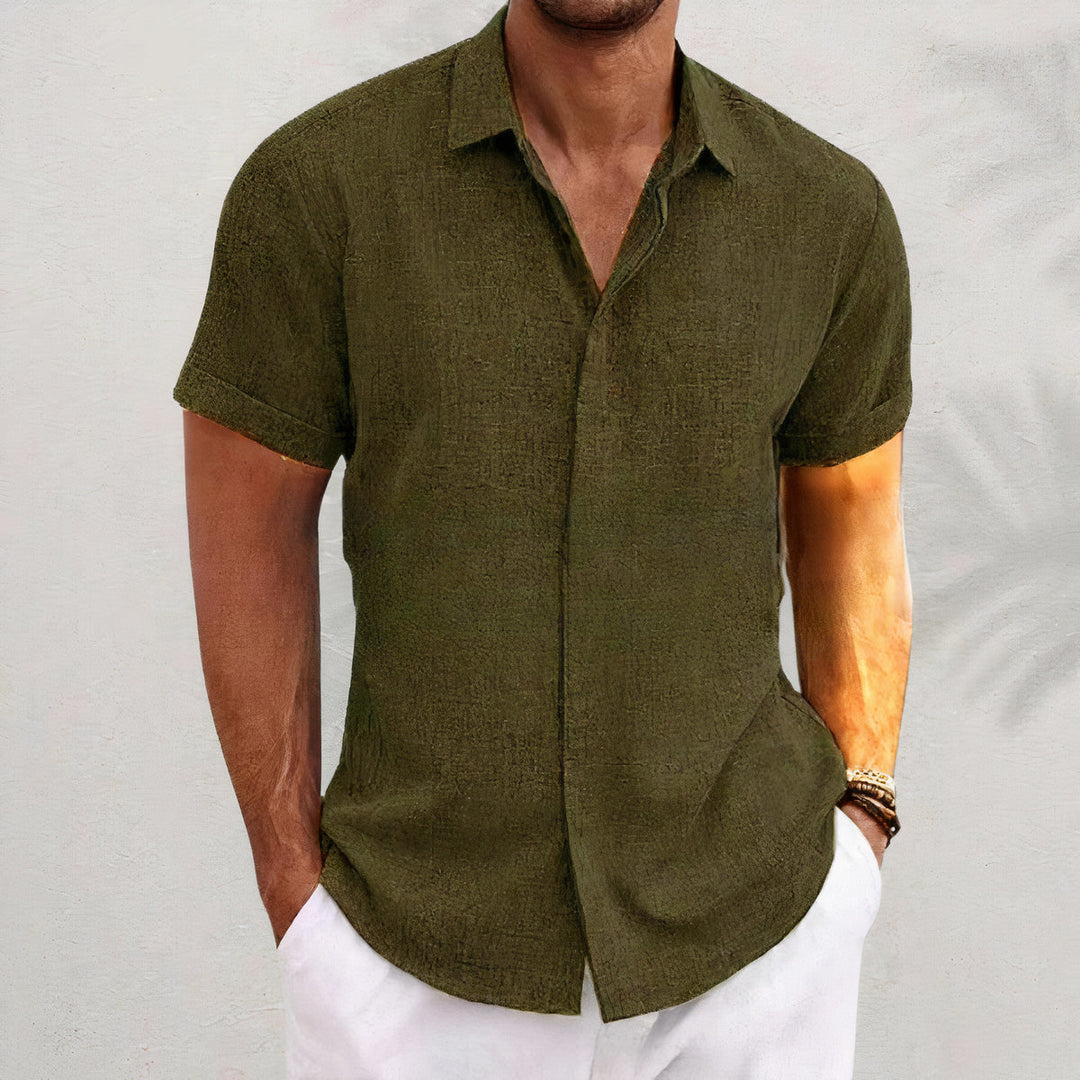 Calvin | Men's Simple Shirt with Button Placket