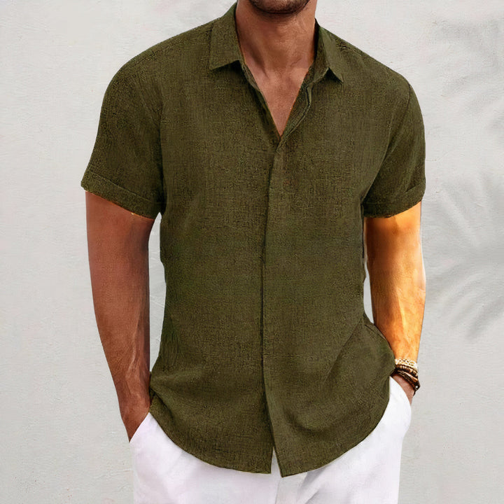 Calvin | Men's Simple Shirt with Button Placket