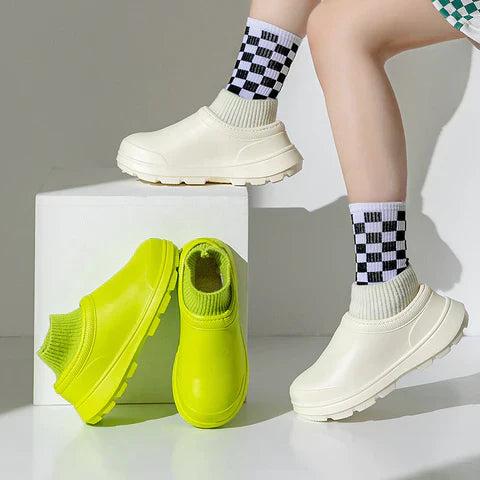 Madeline | Women's Slip-On Clog with Knit Ankle Cuff