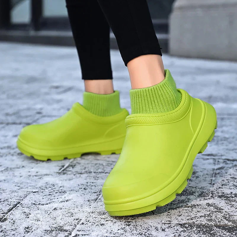 Madeline | Women's Slip-On Clog with Knit Ankle Cuff