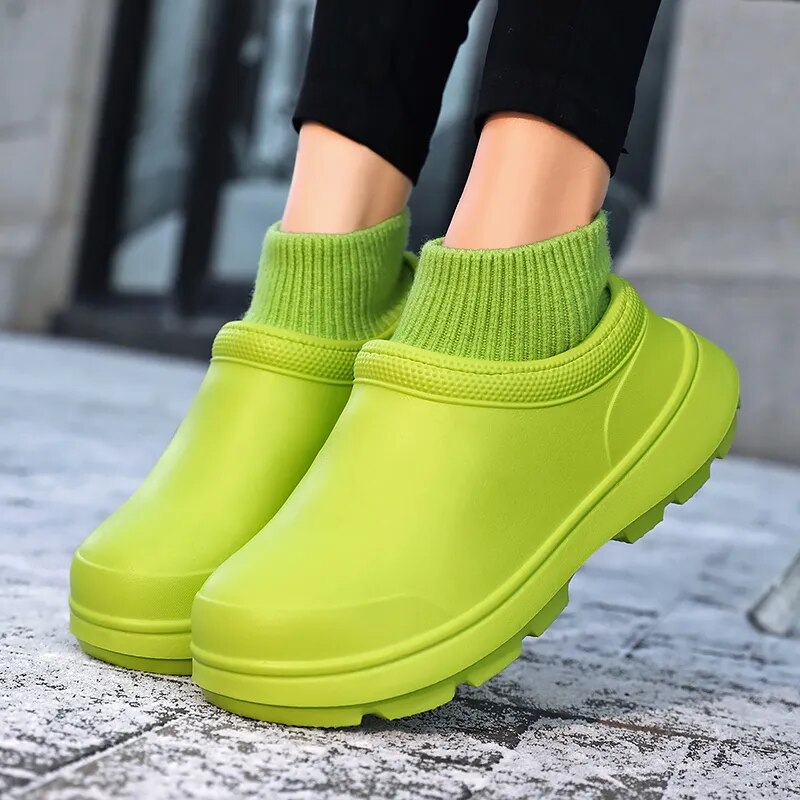 Madeline | Women's Slip-On Clog with Knit Ankle Cuff
