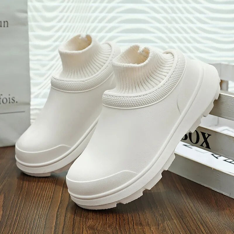 Madeline | Women's Slip-On Clog with Knit Ankle Cuff