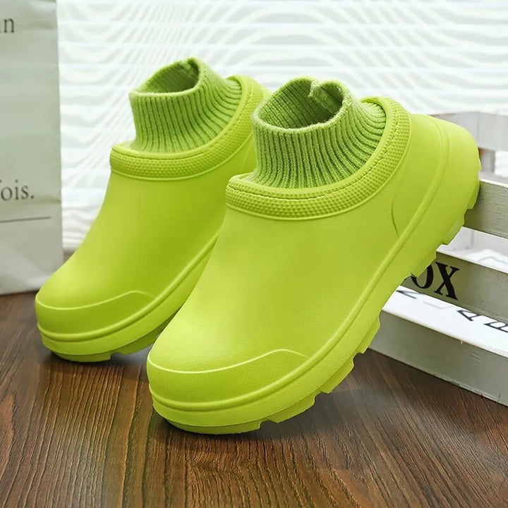 Madeline | Women's Slip-On Clog with Knit Ankle Cuff