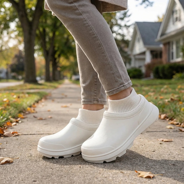 Madeline | Women's Slip-On Clog with Knit Ankle Cuff