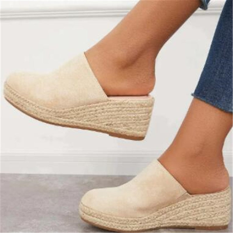 Mary | Women's Slip-On Wedge Mule with Round Toe