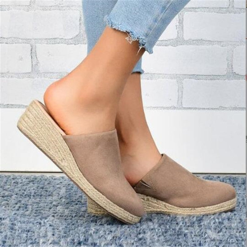 Mary | Women's Slip-On Wedge Mule with Round Toe