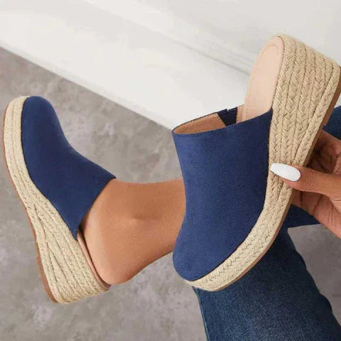 Mary | Women's Slip-On Wedge Mule with Round Toe