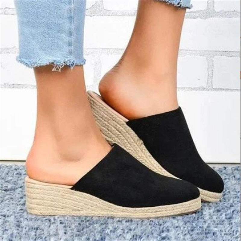 Mary | Women's Slip-On Wedge Mule with Round Toe
