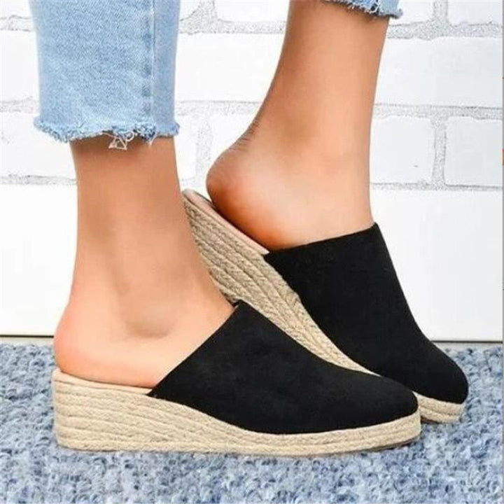 Mary | Women's Slip-On Wedge Mule with Round Toe