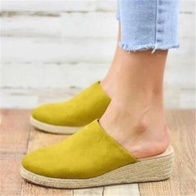 Mary | Women's Slip-On Wedge Mule with Round Toe