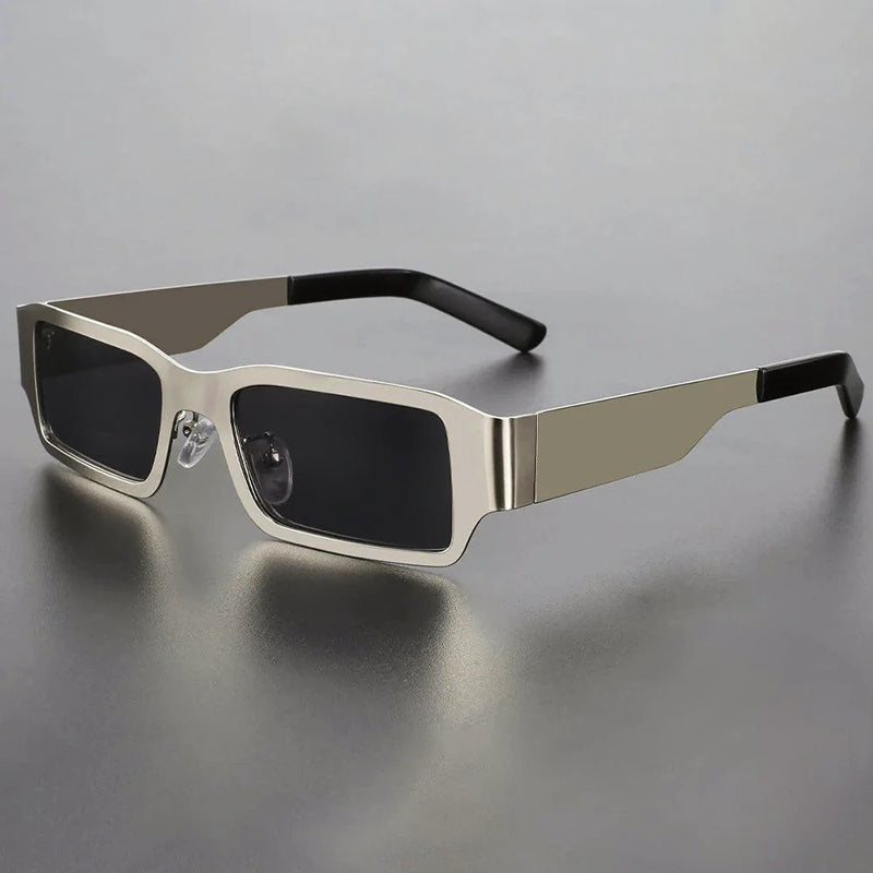 Women's Geometric Metal Frame Sunglasses for Stylish Protection
