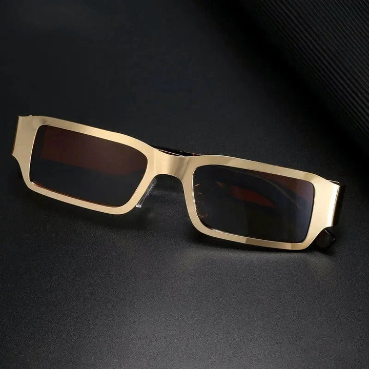 Women's Geometric Metal Frame Sunglasses for Stylish Protection