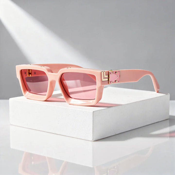 Men's Geometric Thick Frame Rectangle Sunglasses for Stylish Look