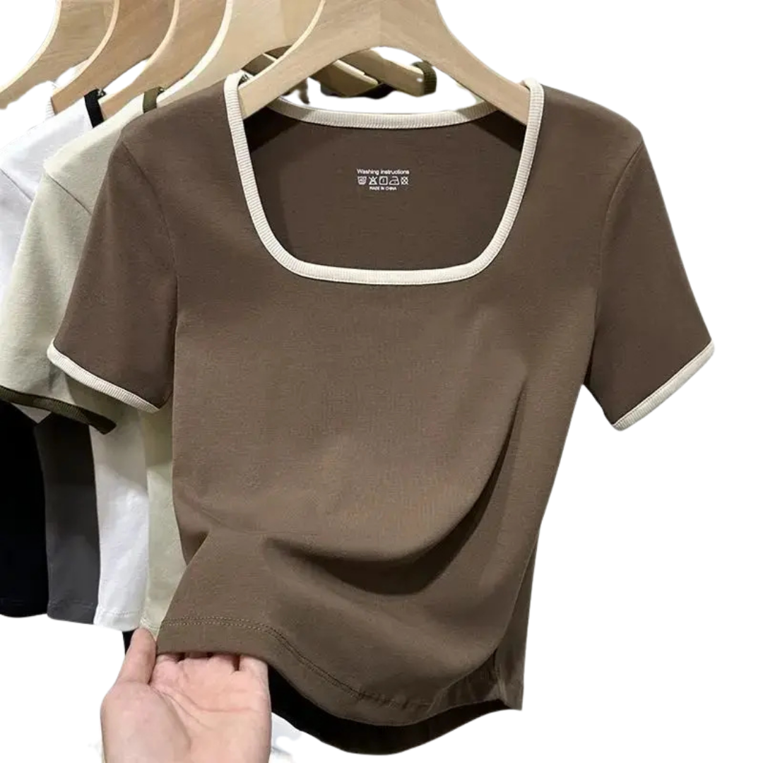 Sarah | Women's Square Neck Short-Sleeve Top