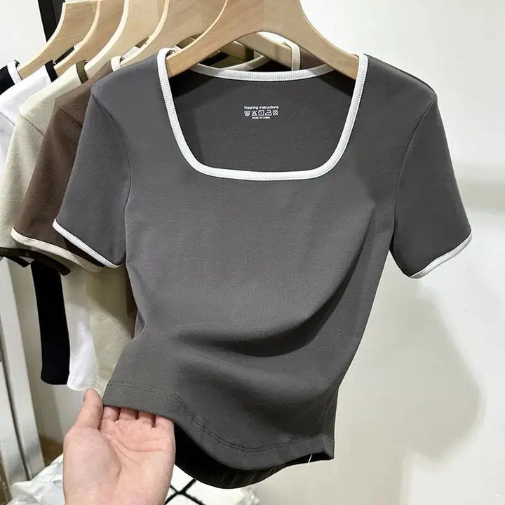 Sarah | Women's Square Neck Short-Sleeve Top