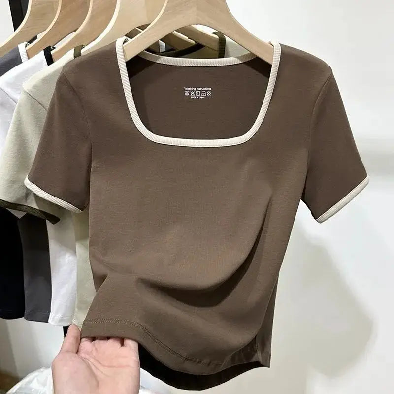 Sarah | Women's Square Neck Short-Sleeve Top