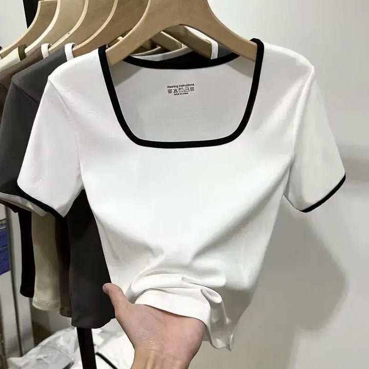 Sarah | Women's Square Neck Short-Sleeve Top