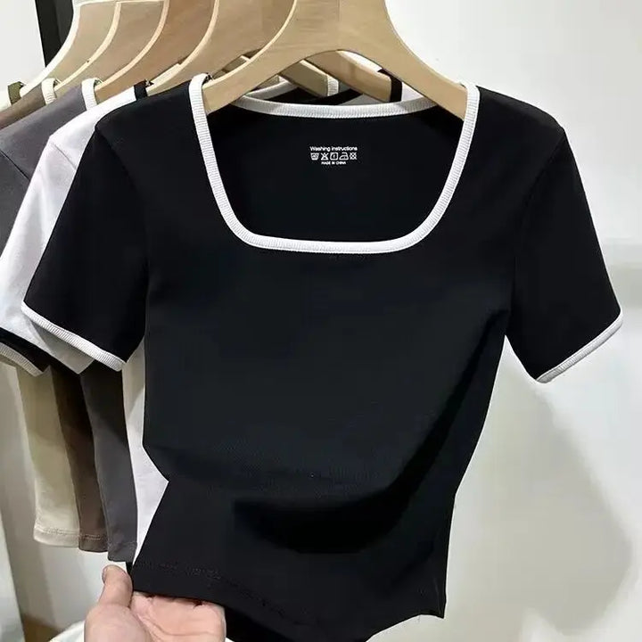 Sarah | Women's Square Neck Short-Sleeve Top