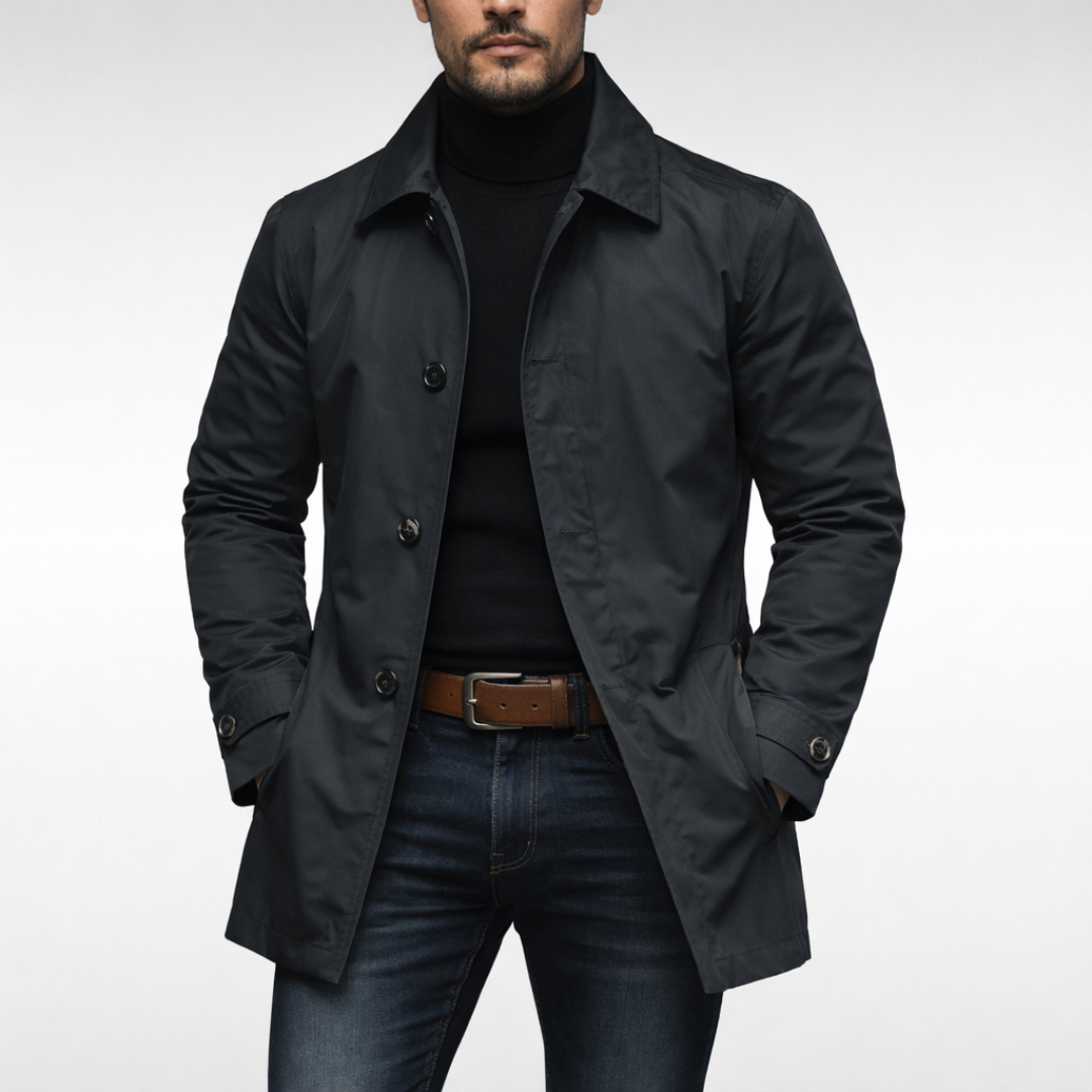 Men's Weather-Resistant Timeless Long Coat