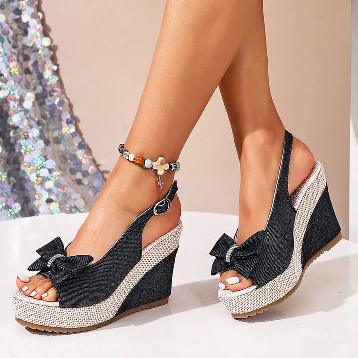 Talia | Women's Denim Wedge Sandals