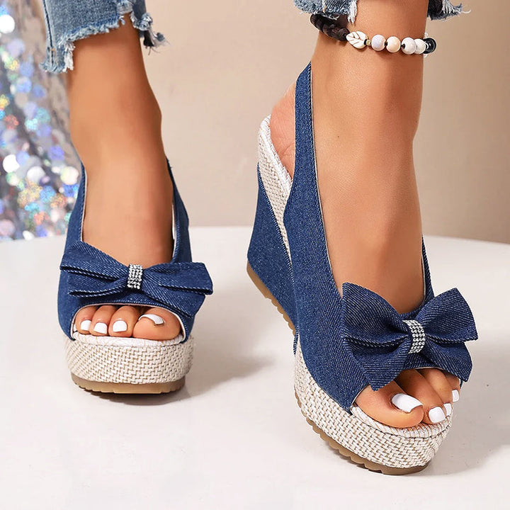 Talia | Women's Denim Wedge Sandals