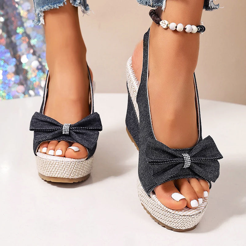 Talia | Women's Denim Wedge Sandals