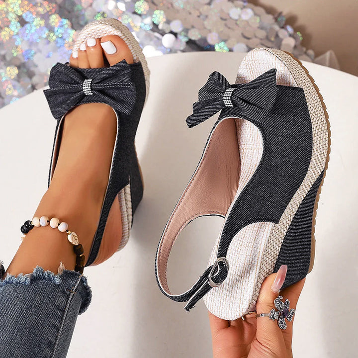 Talia | Women's Denim Wedge Sandals