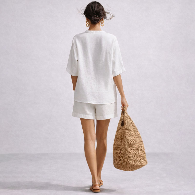 Taylor | Women's Notch Neck Loose Fit Summer Two-Piece Set
