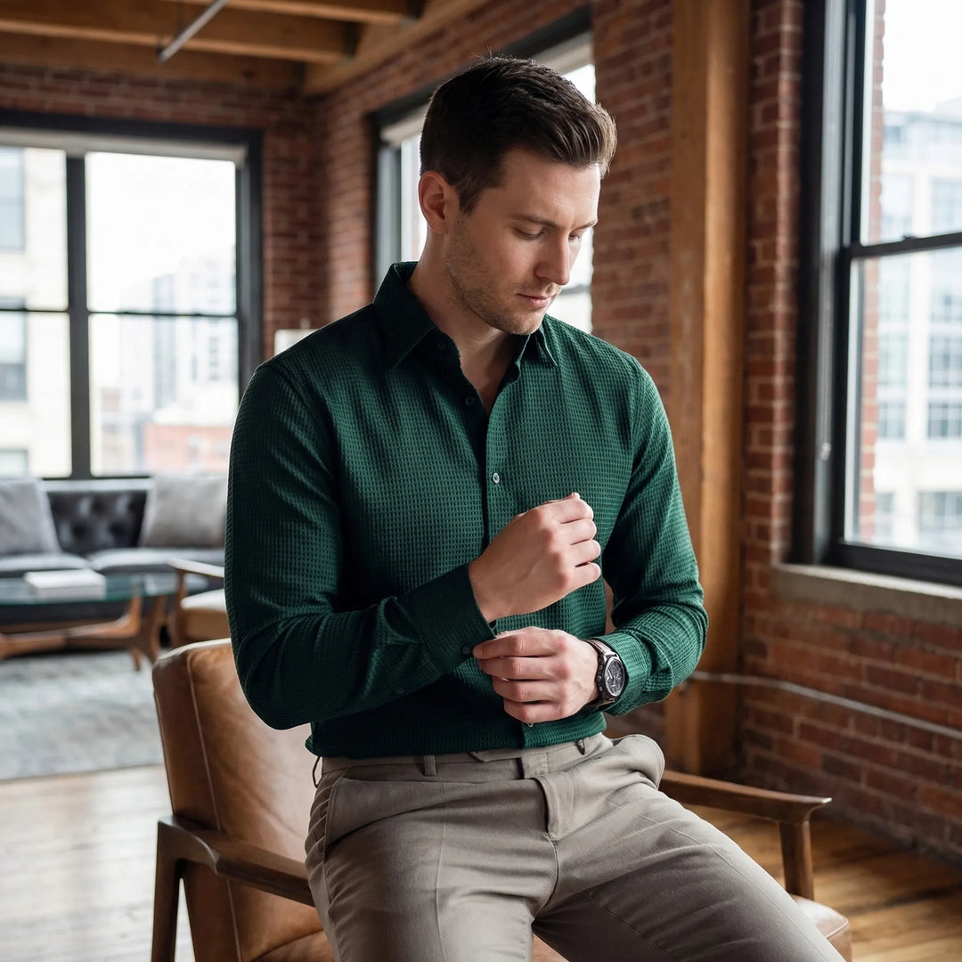 Ralph | Men's Textured Long-Sleeved Button-Up Shirt