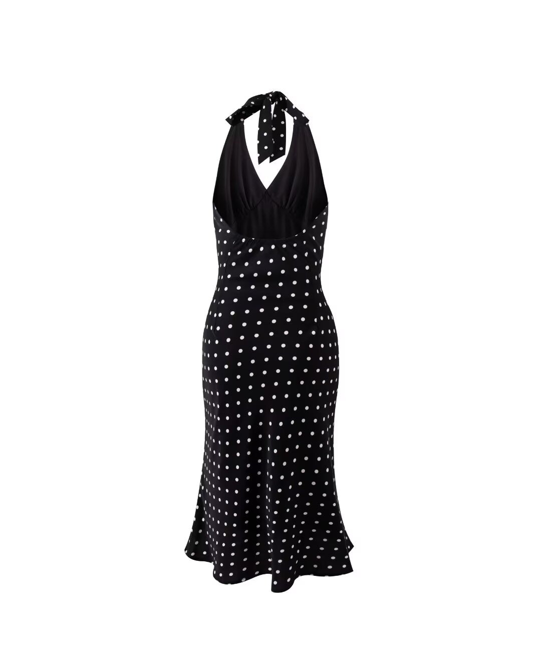Women's Dotted Neckholder Midi Dress for Stylish Summer Looks