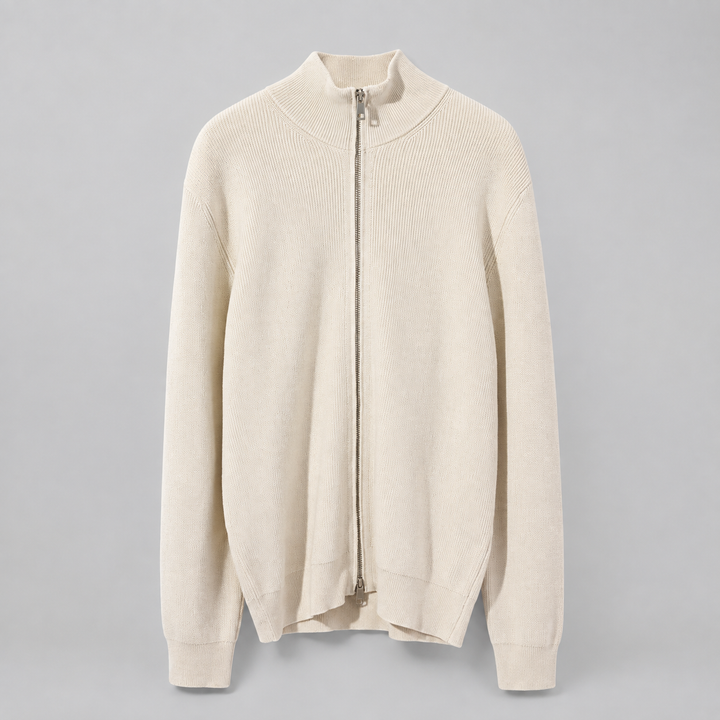 Men's Stand Collar Zip-Up Cardigan