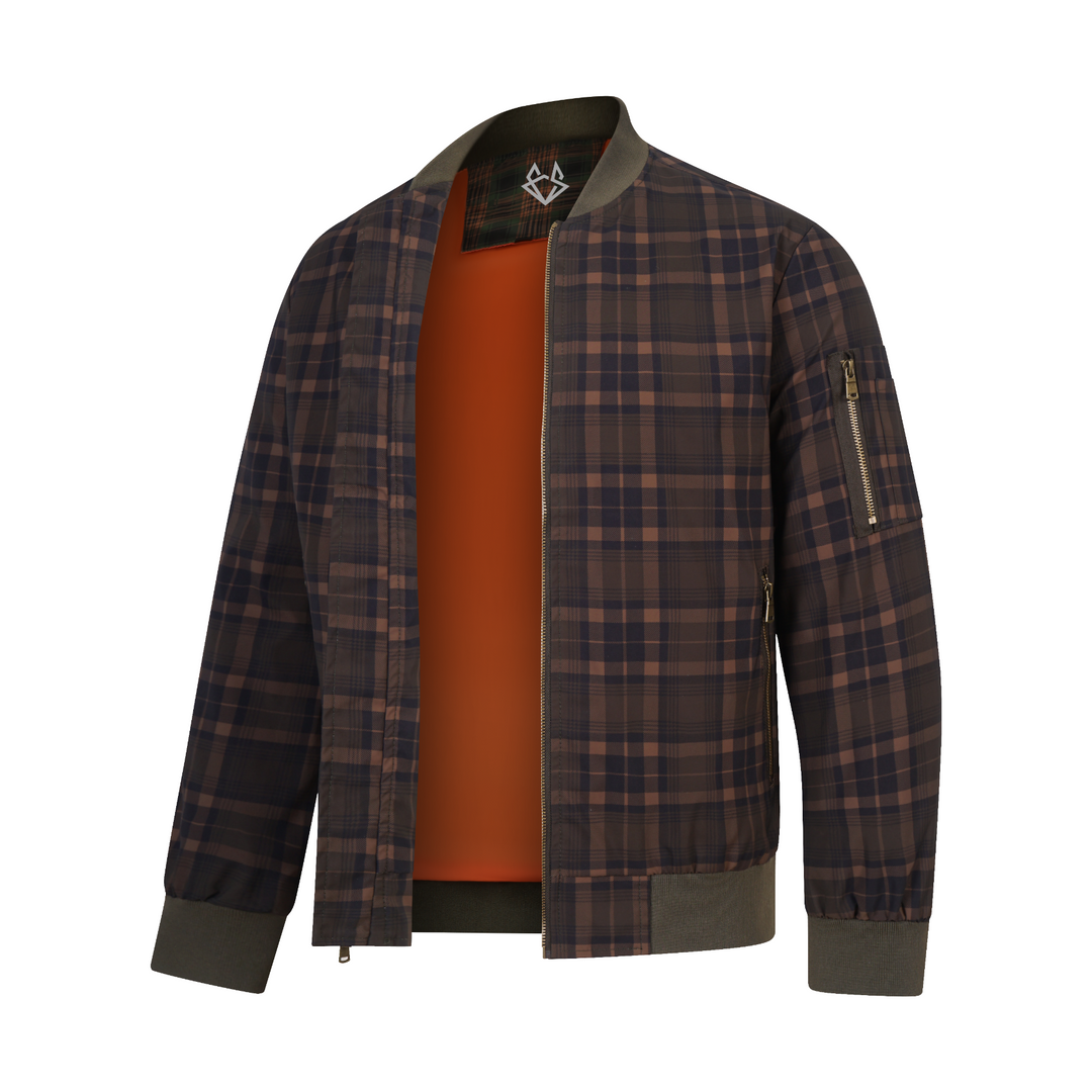 Men's Plaid Bomber Jacket