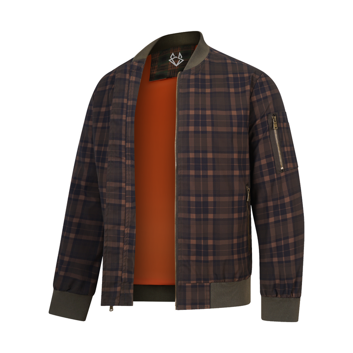 Men's Plaid Bomber Jacket